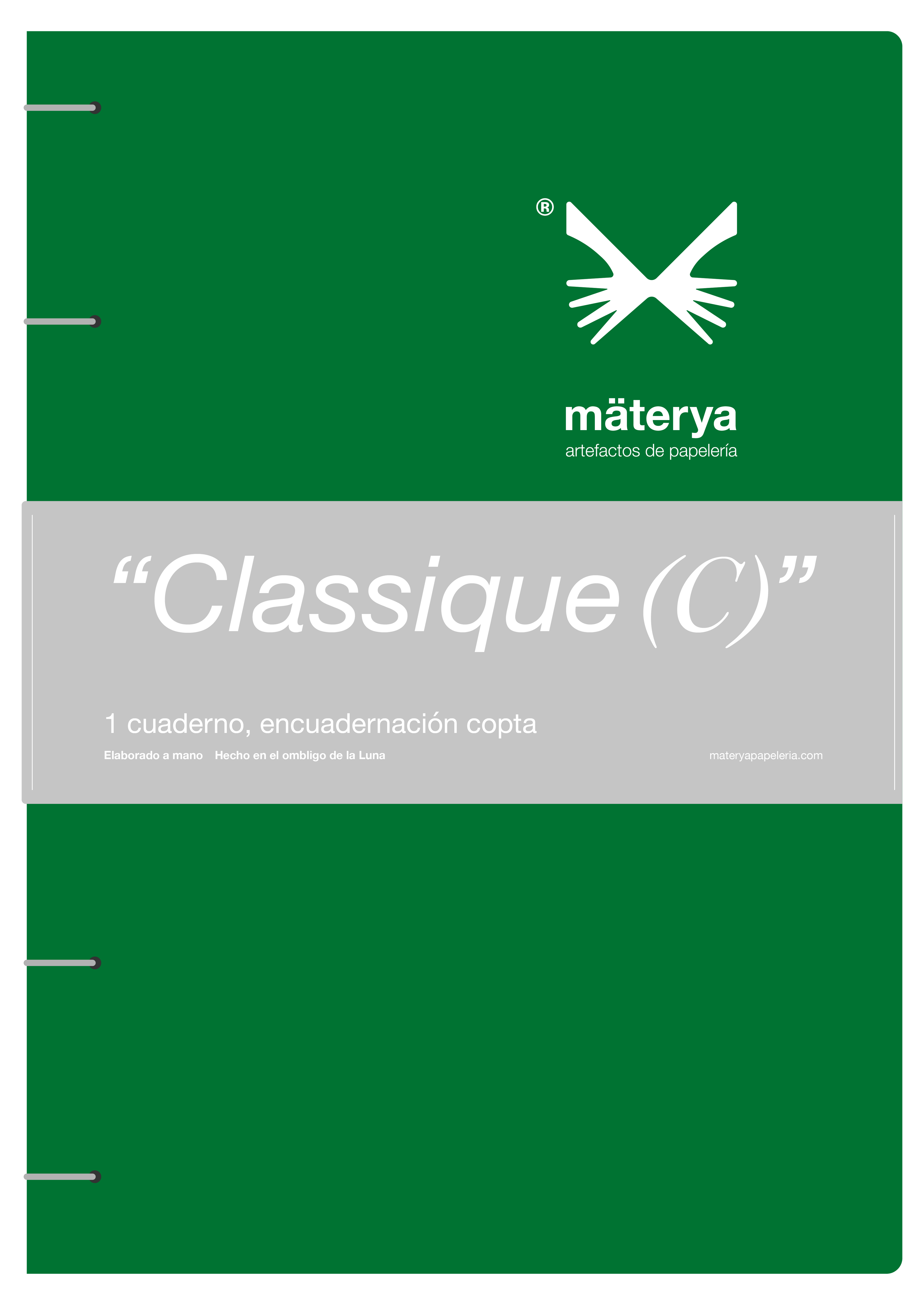 Cuaderno con encuadernación copta tipo "Classique C" (17 x 23 cm)
