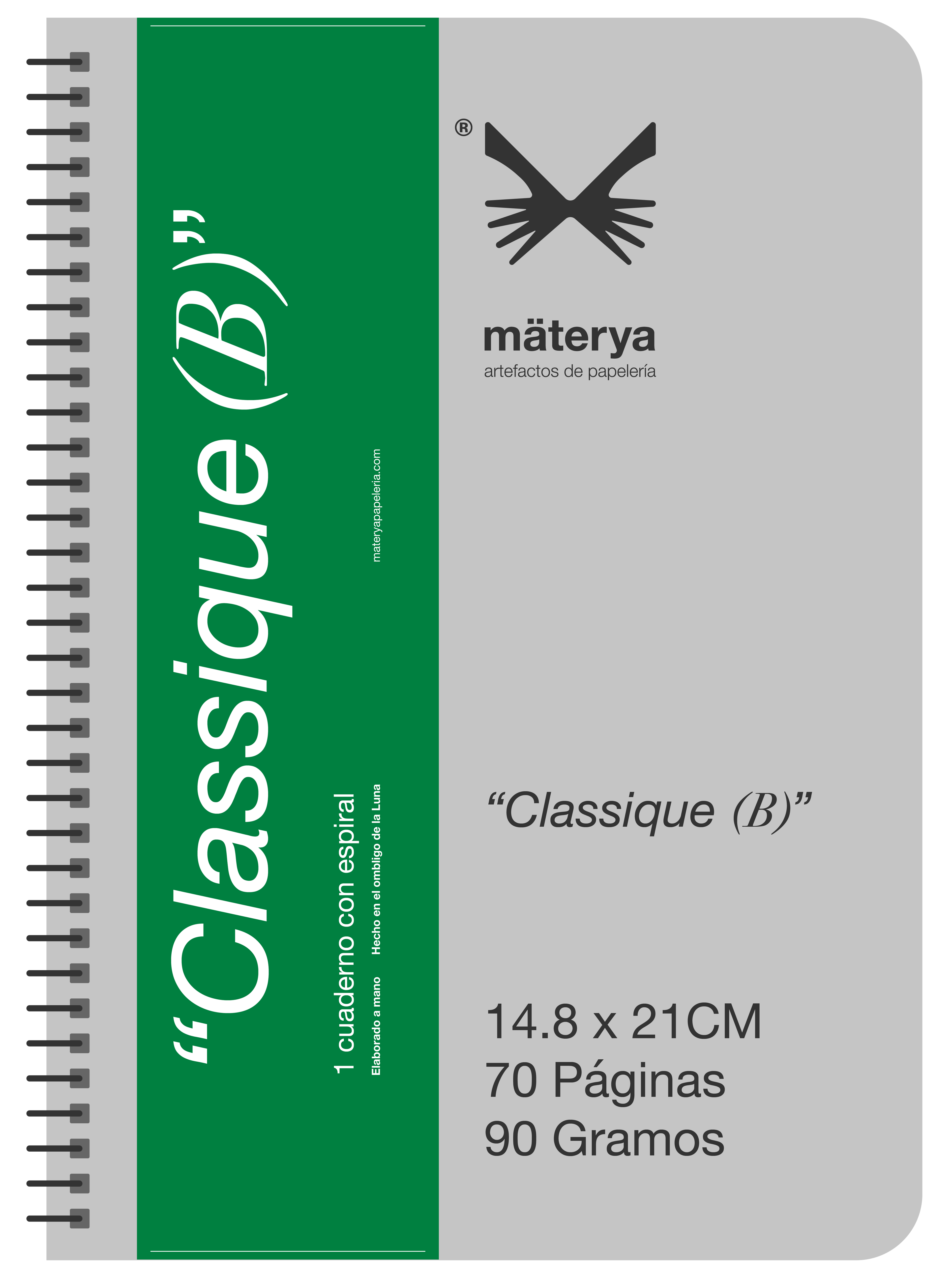 Cuaderno con espiral tipo "Classique B" (15.8 x 21 cm)