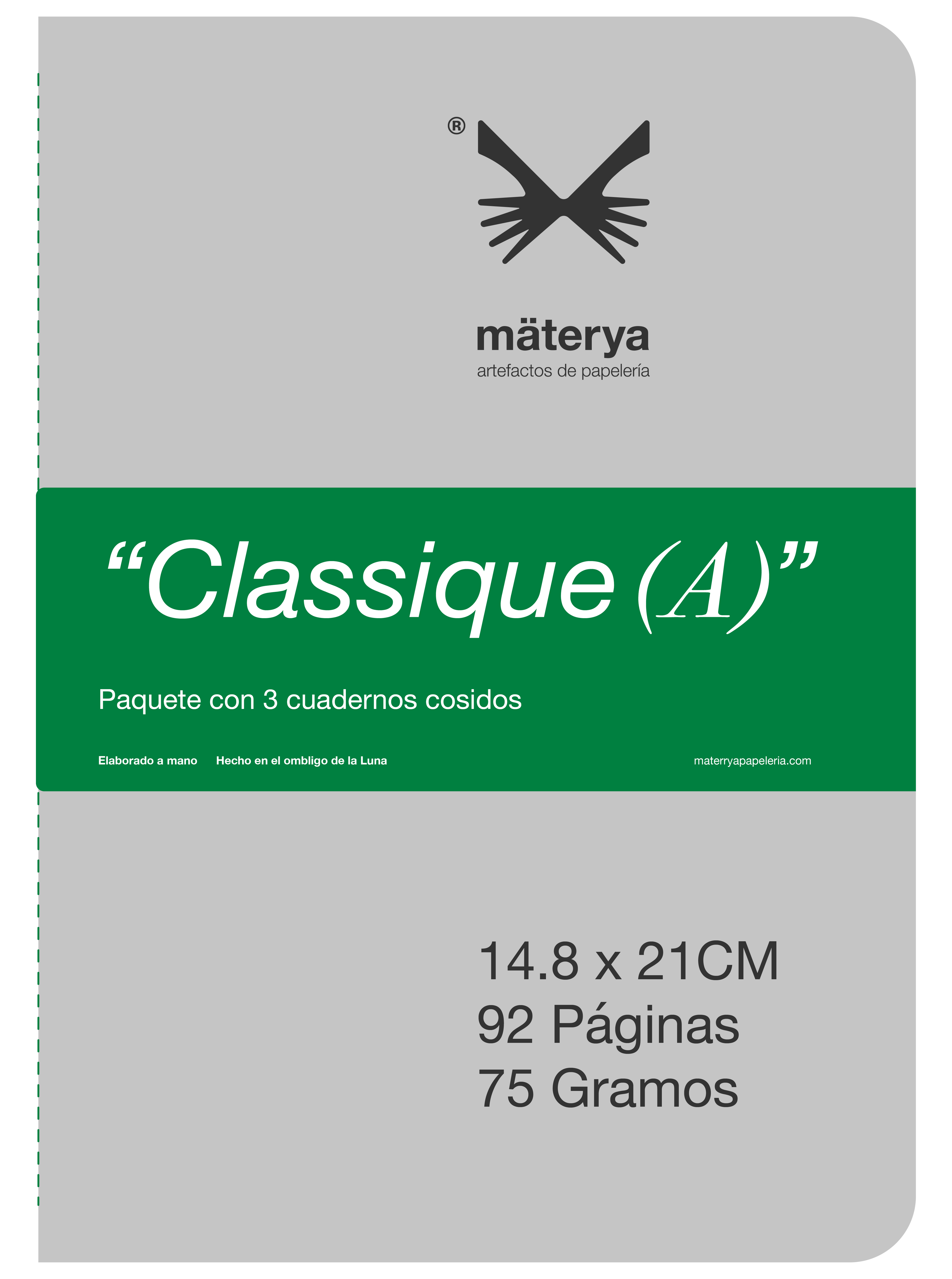 Set de 2 cuadernos cosidos tipo "Classique A" (14.8 x 21 cm)
