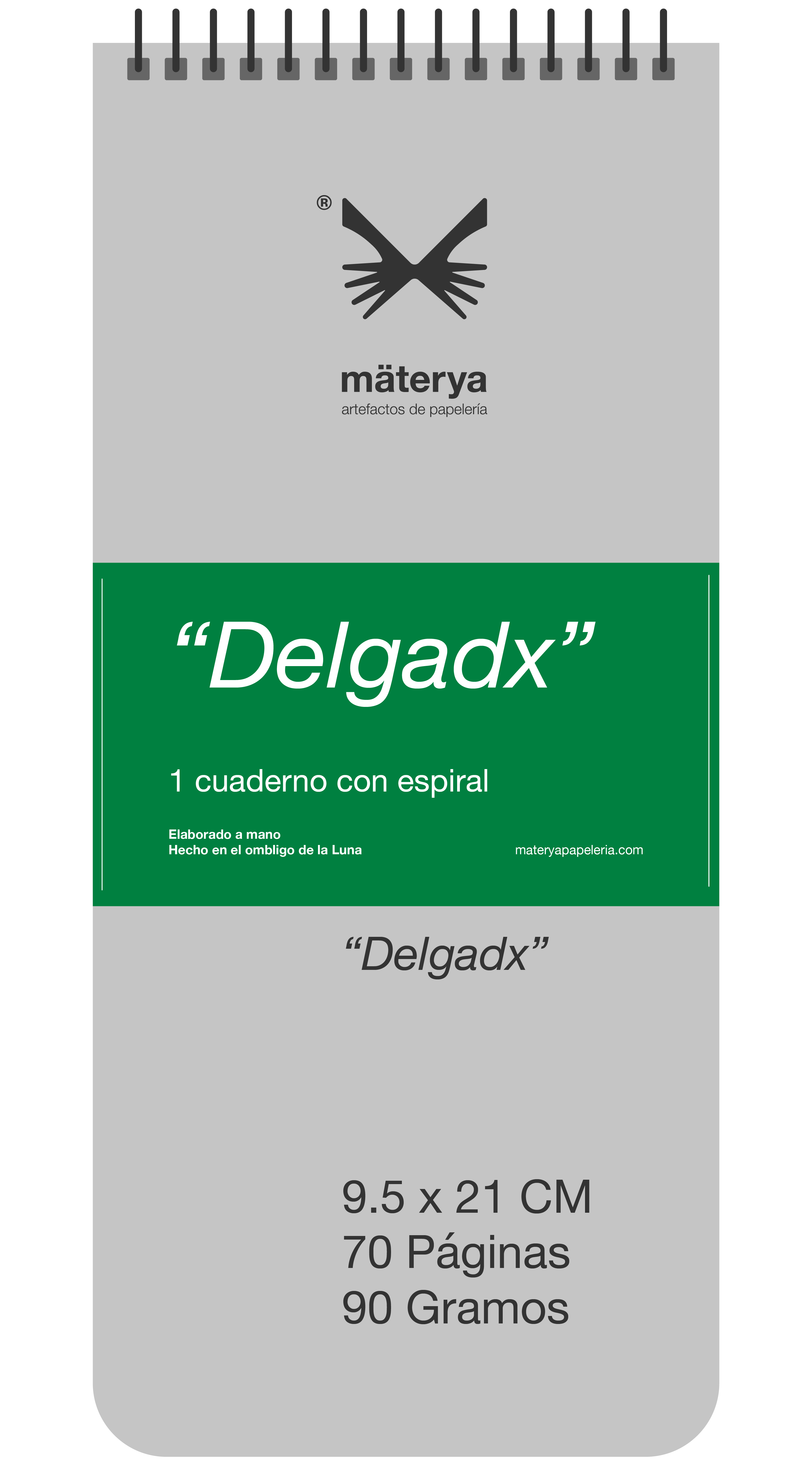 Cuaderno con espiral tipo "DelgadX" (9.5 x 21 cm)
